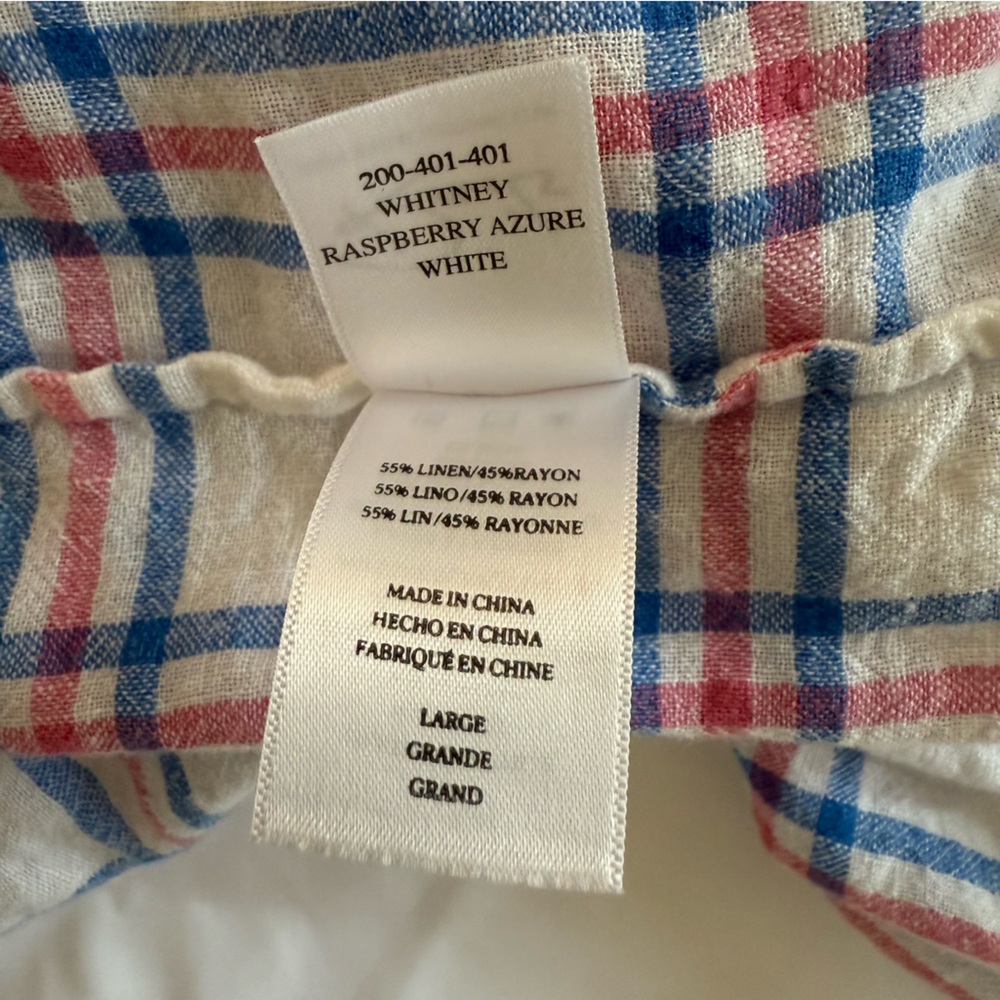 Rails Whitney Shirt Raspberry Azure White Size Large - Picture 7 of 9